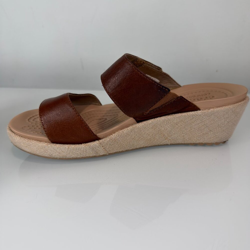 Crocs A-Leigh 2-Strap Mini Wedge Sandal Womens Size 8 - Picture 9 of 14